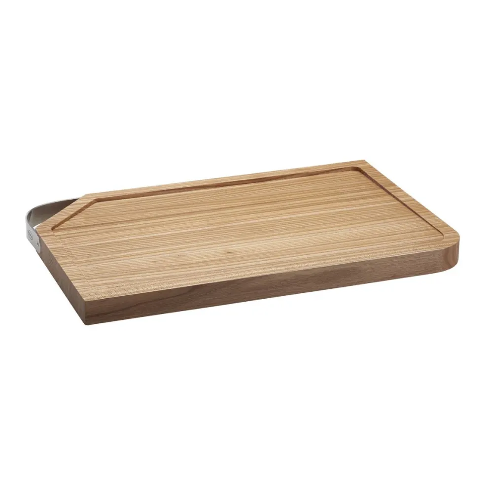 Tabla de cortar de madera de olmo con asa de inox Rösle