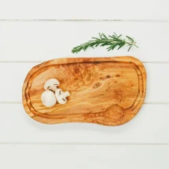 Tabla para cortar de madera de olivo con ranura para jugos Selbrae