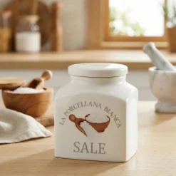 Tarro de porcelana para sal Conserva La Porcellana Bianca