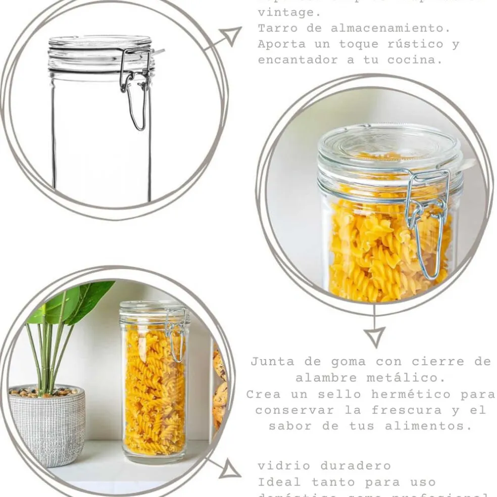 Tarro hermético de cristal con etiqueta Fido Bormioli Rocco