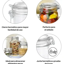 Tarro hermético de cristal con etiqueta Fido Bormioli Rocco