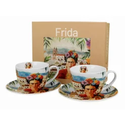 Taza para té con plato de porcelana Duo