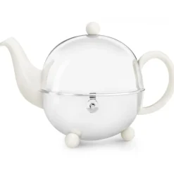 Tetera cerámica clásica con carcasa aislante de inox Cosy Bredemeijer