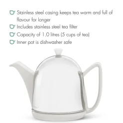 Tetera cerámica con carcasa aislante de inox Cosy® Manto Bredemeijer