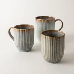 Vaso de gres tipo taza sin asa Sapphire Dutch Rose