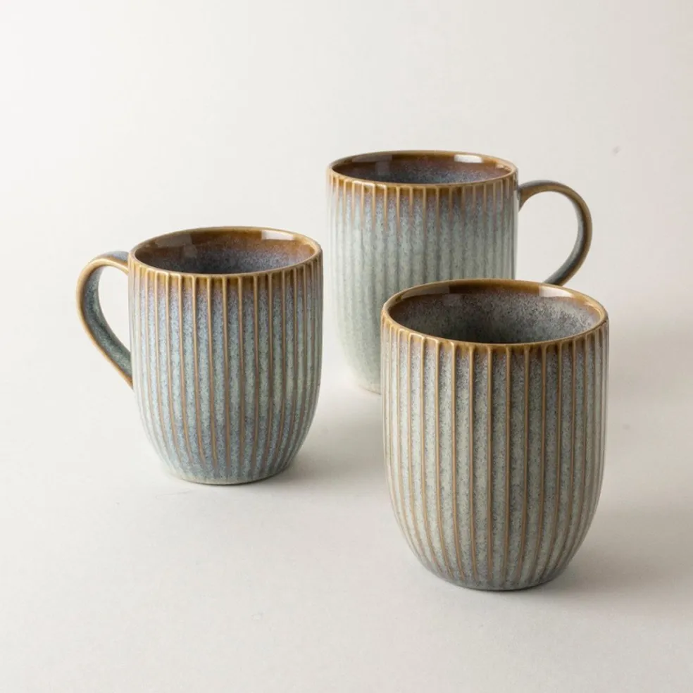 Vaso de gres tipo taza sin asa Sapphire Dutch Rose