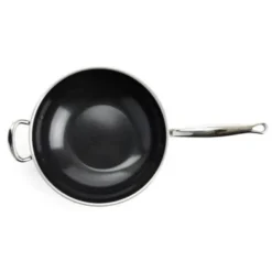 Wok cerámico con exterior de acero inoxidable Premiere GreenPan