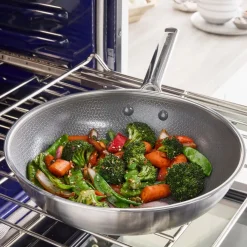 Wok cerámico de acero inoxidable tricapa con fondo de nido de abeja Apex GreenPan