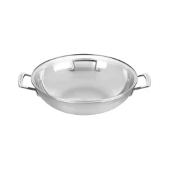 Wok de acero inoxidable con tapa de cristal Tricapa 3-PLY Le Creuset