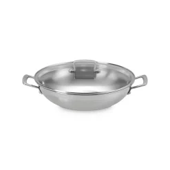 Wok de acero inoxidable con tapa de cristal Tricapa 3-PLY Le Creuset
