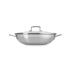 Wok de acero inoxidable con tapa de cristal Tricapa 3-PLY Le Creuset