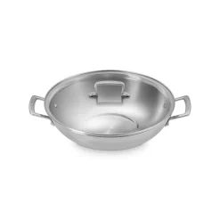 Wok de acero inoxidable con tapa de cristal Tricapa 3-PLY Le Creuset