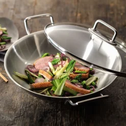Wok de acero inoxidable con tapa y rejilla Zwilling Plus