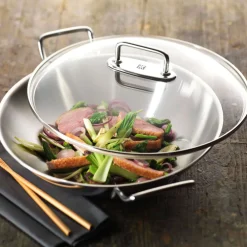 Wok de acero inoxidable con tapa y rejilla Zwilling Plus