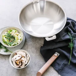 Wok de acero inoxidable multicapa Casteline Cristel