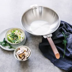 Wok de acero inoxidable multicapa Casteline Cristel