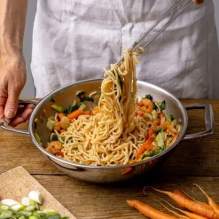 Wok de acero inoxidable 3-Ply con tapa de cristal Castel'Pro Cristel
