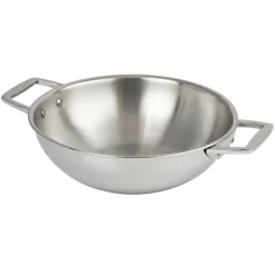 Wok de acero inoxidable 3-Ply con tapa de cristal Castel'Pro Cristel