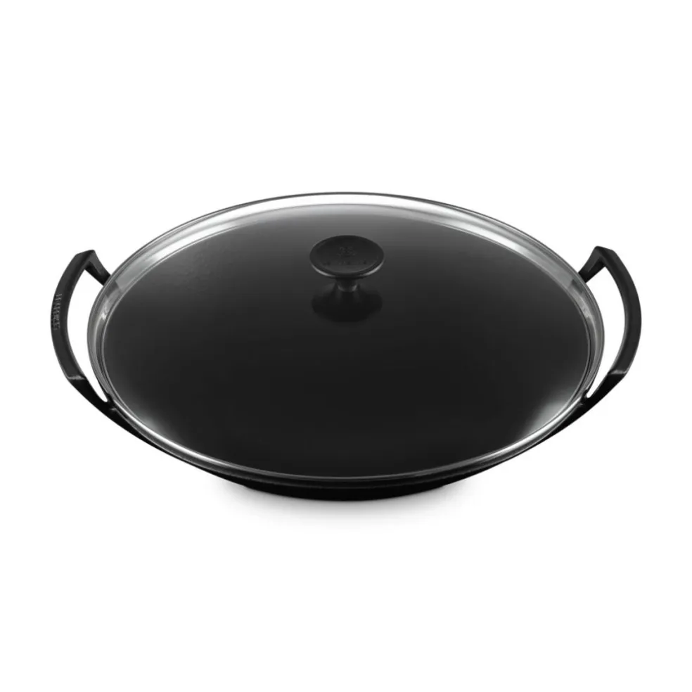 Wok de hierro fundido con tapa de cristal Le Creuset
