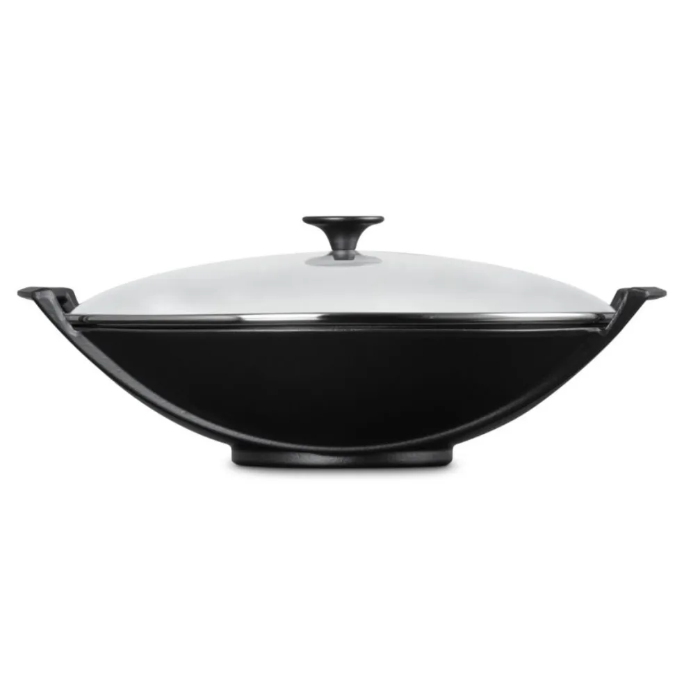 Wok de hierro fundido con tapa de cristal Le Creuset