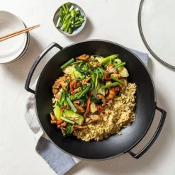 Wok de hierro fundido con tapa de cristal Le Creuset